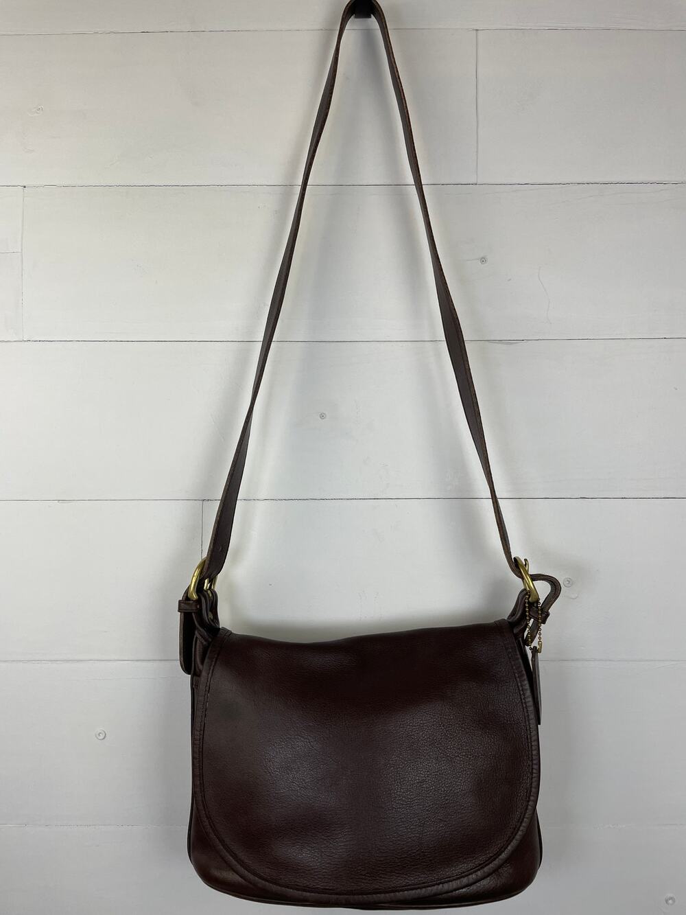 Vtg 1995 Coach Fletcher Flap Bag 4150 Mahogany Leather Crossbody/Mini Patricia